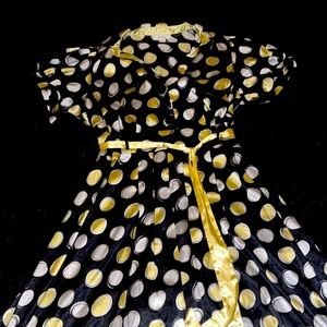 Dressbarn dress short sleeves yellow and black